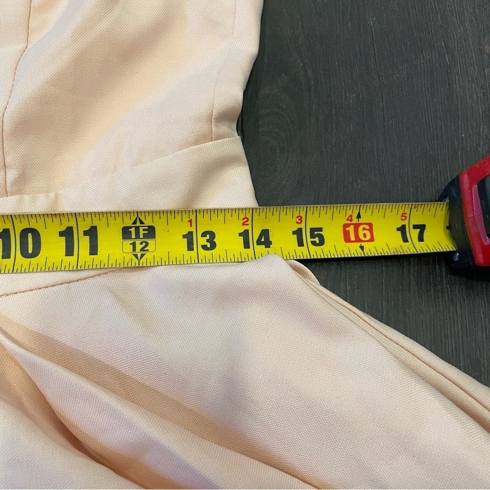 Lulus Dress Womens Medium Peach Back Zip Lined Stretchy Halter Skater - Picture 9 of 10